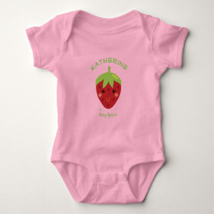 Body Para Bebé Fresa especial personalizada y sonriente especial