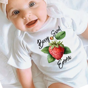 Body Para Bebé Fresa Primera Cumpleaños Dulce de Frutas Rojitas