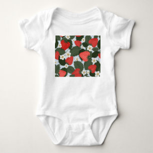 Body Para Bebé Fresas: diseño de patrones de frutas de verano.