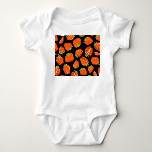 Body Para Bebé Fresas negras: Textura vintage sin foco