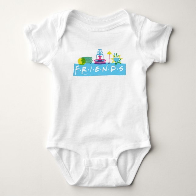 Body Para Bebé FRIENDS™ | Logotipo con iconos (Anverso)
