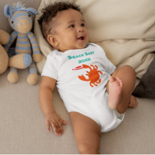 Body Para Bebé Frisbee Crab Beach Baby Personalizado