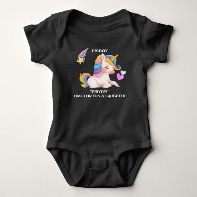 Body Para Bebé Friyay Fun and Laughter Baby Bodysuit Camiseta (Anverso)