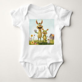 Body Para Bebé Fröhliche Wiesengang – Bunte Tierfreunde im Frühli