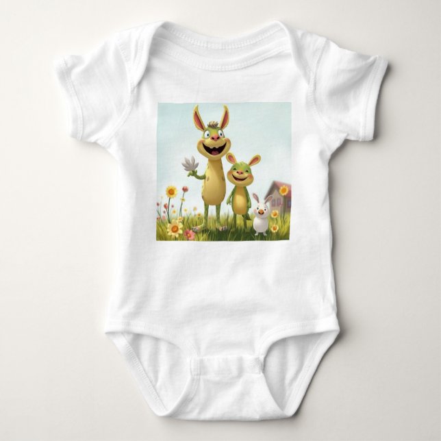 Body Para Bebé Fröhliche Wiesengang – Bunte Tierfreunde im Frühli (Anverso)