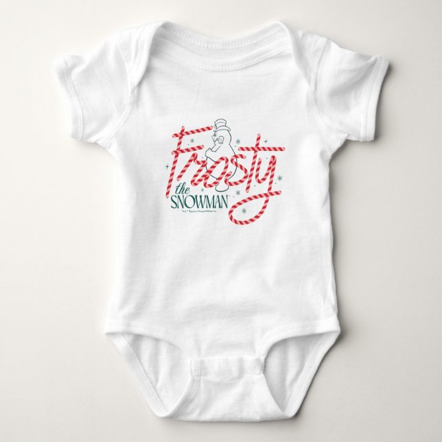 Body Para Bebé Frosty the Snowman Candy Cane Logo (Anverso)