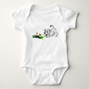 Body Para Bebé Frühlingserwachen, Welpe mit Schmetterling
