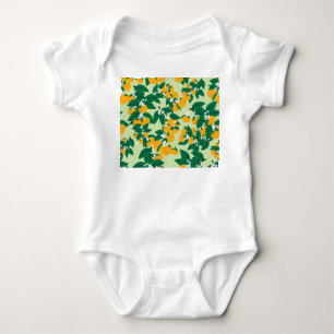 Body Para Bebé fruta naranja: patrón de cosecha verde.