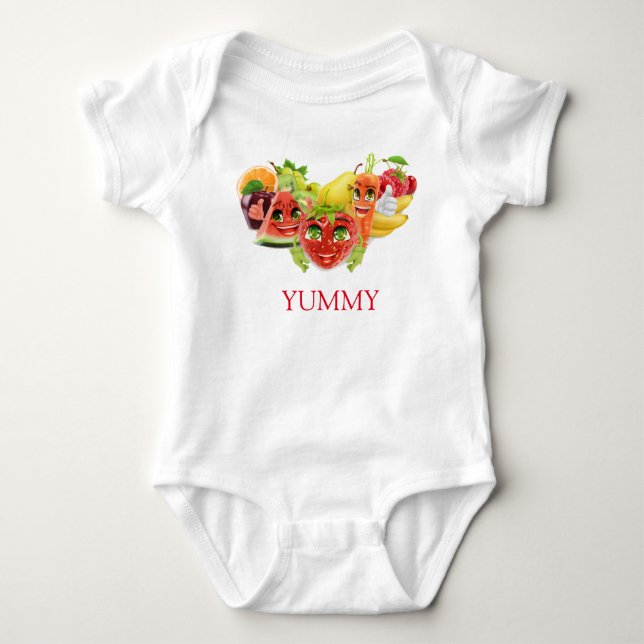 Body Para Bebé Frutas Deliciosas  (Anverso)