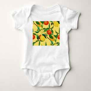 Body Para Bebé Frutos cítricos, acuarela vibrante.