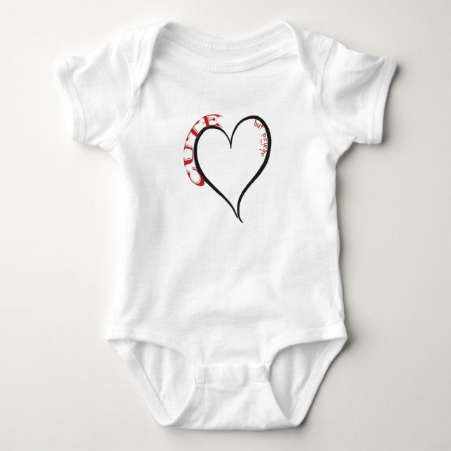 Body Para Bebé Fuente roja de corazón negro curo pero psicópata (Anverso)