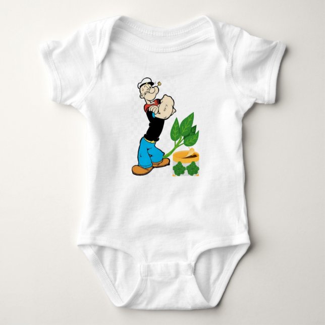 Body Para Bebé Fuerte traje de bebé Popeye Bodysuit. (Anverso)