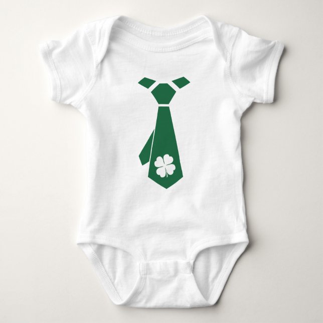 Body Para Bebé Fun Faux Shamrock Tie St. Patrick's Day (Anverso)