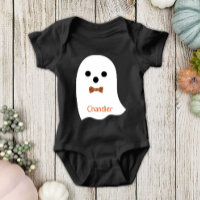 Fun Halloween Boy Ghost Plantar Bow Baby Name