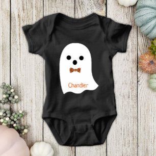 Body Para Bebé Fun Halloween Boy Ghost Plantar Bow Baby Name