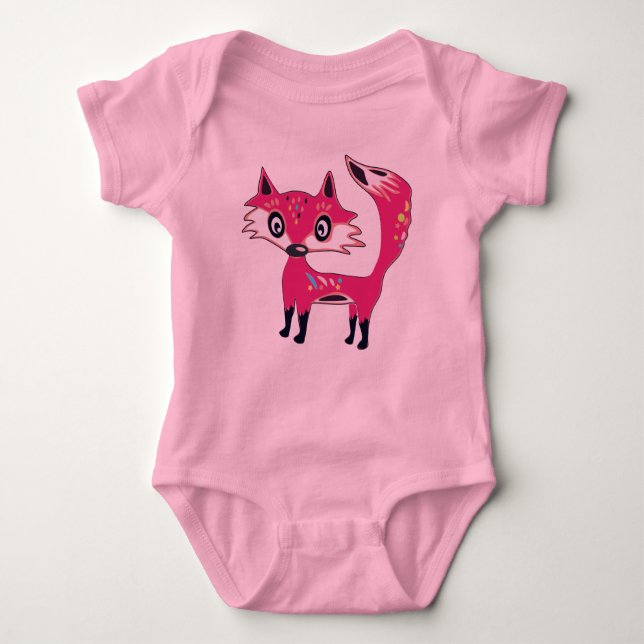 Body Para Bebé Funky Cute Pink Fox (Anverso)