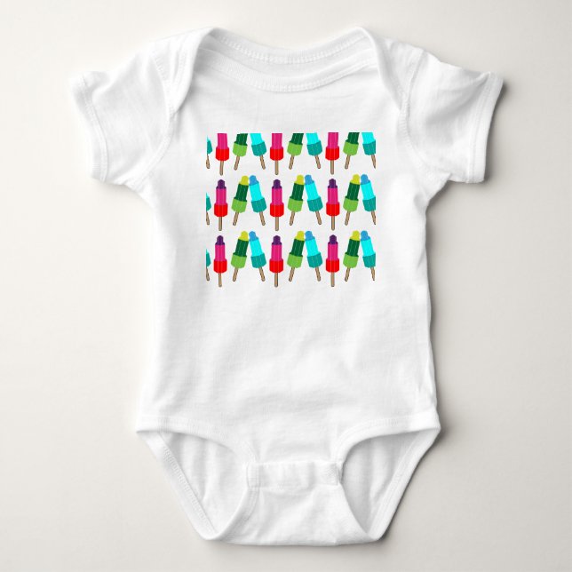 Body Para Bebé Funky Ice-Cream Pattern | Duvet gráfico helado (Anverso)