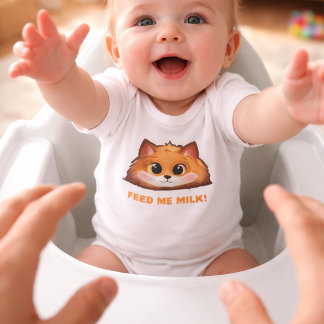 Body Para Bebé Funniest "FEED ME MILK!" Fox Baby Bodysuit