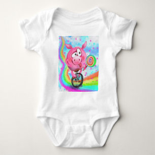 Body Para Bebé Funny Acrobat Pig Baby Bodysuit