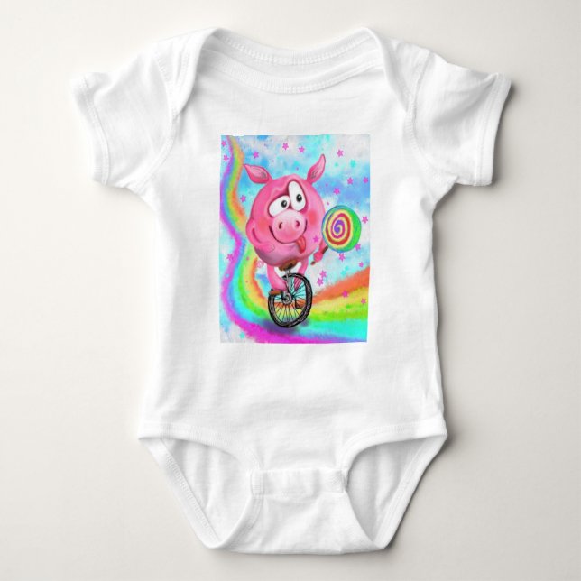 Body Para Bebé Funny Acrobat Pig Baby Bodysuit (Anverso)