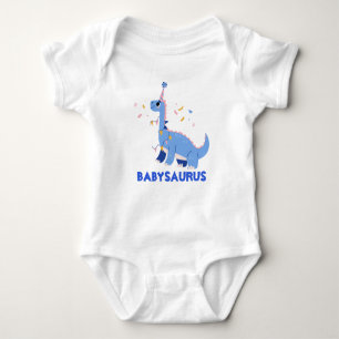 Body Para Bebé Funny acuarela Azul Dinosaurio T-Rex Personalizado