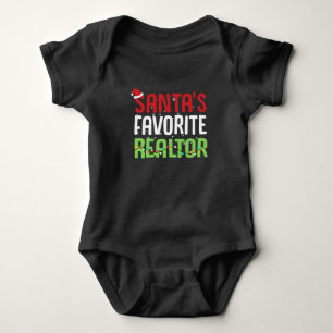 Body Para Bebé Funny Agente de bienes raíces favorito de Santa Cl