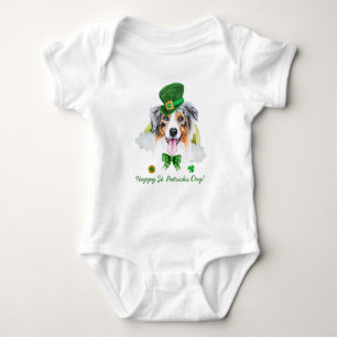 Body Para Bebé Funny Australian Shepherd Gold St Patricks Day