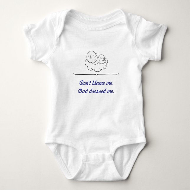 Body Para Bebé Funny Baby Bodysuit - Blue Print Daddy Edition (Anverso)