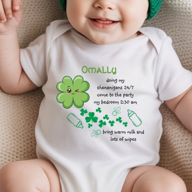 Body Para Bebé Funny Baby Quote Green Clover St Patricks (Subido por el creador)