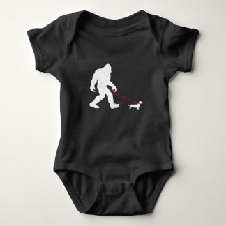 Body Para Bebé Funny Bigfoot Sasquatch Walking Dachshund Weiner D