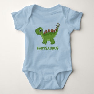 Body Para Bebé Funny Blue Dinosaur Delight Roarsome Personalizado