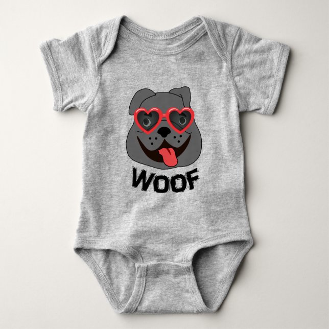 Body Para Bebé Funny Bulldog ropa para bebé (Anverso)