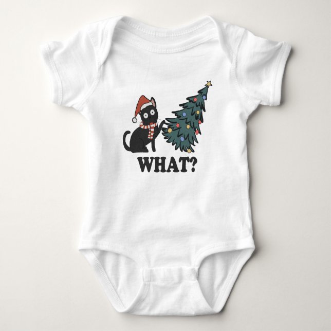 Body Para Bebé Funny Cat Navidades White Baby Bodysuit (Anverso)