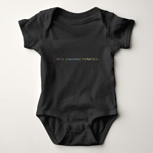 Body Para Bebé Funny Coder Baby Shower Gift | Try Again Infant (Anverso)