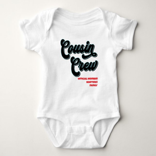 Body Para Bebé Funny Cousin Crew Official Family Reunion (Anverso)