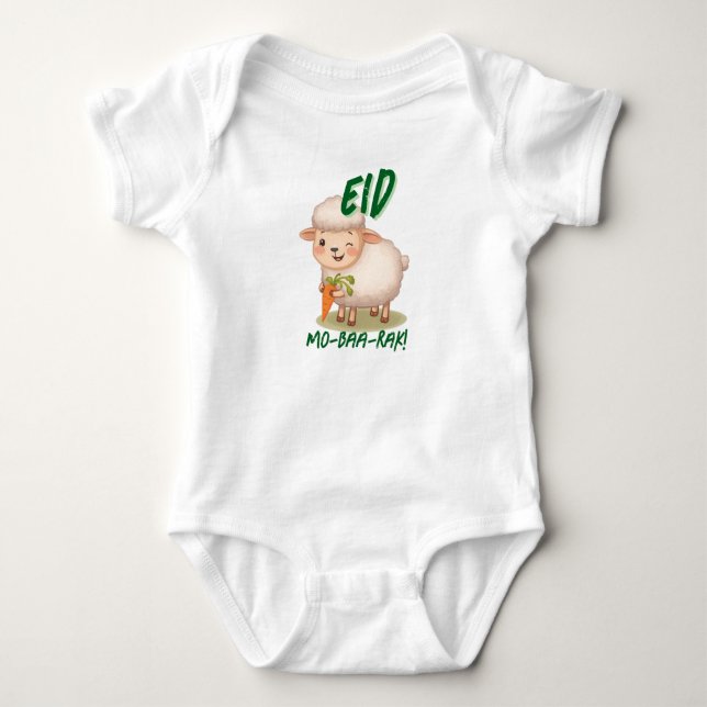 Body Para Bebé Funny cute Baby Sheep Eid Adha funny Baby Name (Anverso)