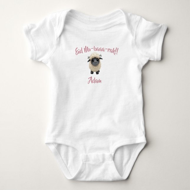 Body Para Bebé Funny cute Sheep Eid Adha funny Baby Clothes  (Anverso)