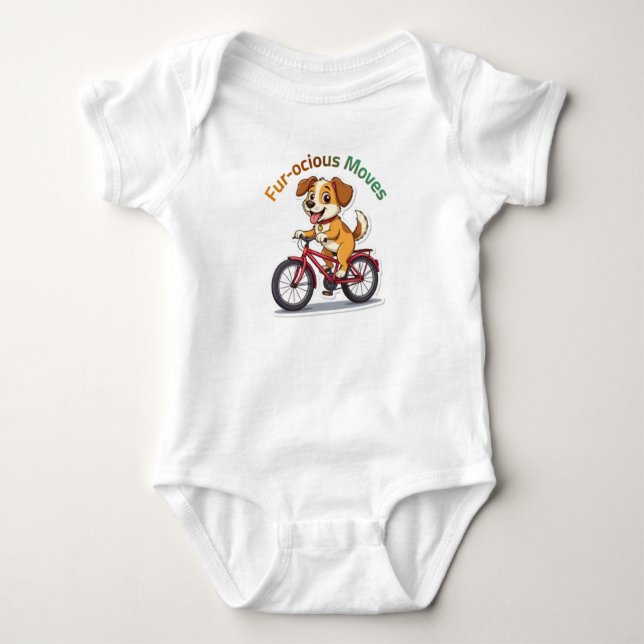 Body Para Bebé **Funny Cycling Dog – Cute Dog Riding a Bicycle Il (Anverso)