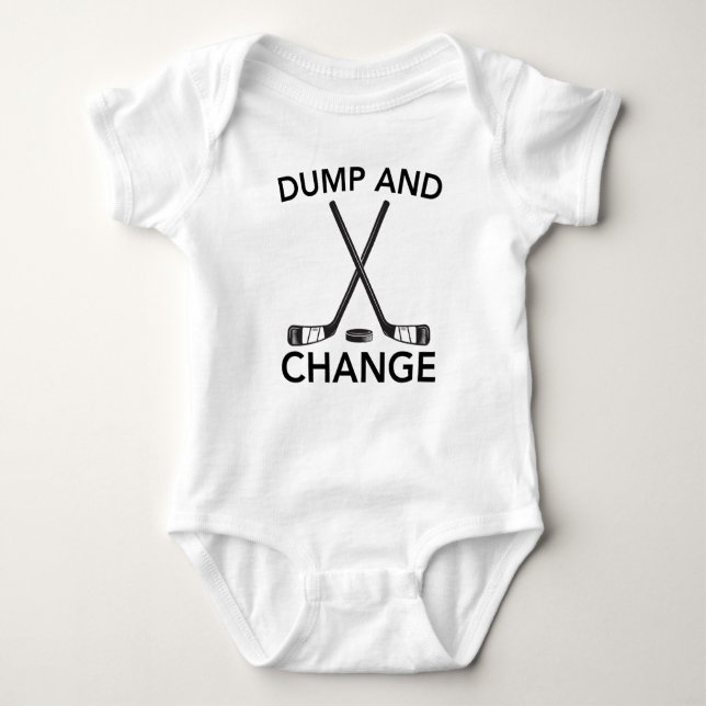 Body Para Bebé Funny Dump And Change Hockey (Anverso)