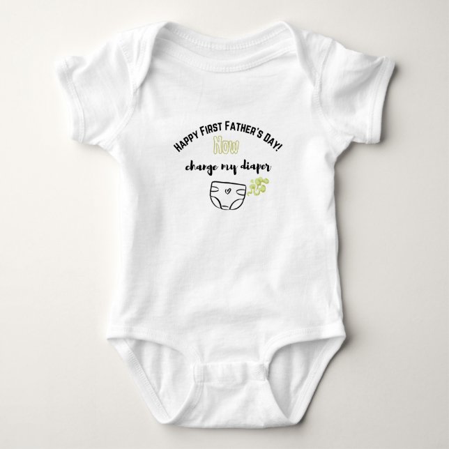 Body Para Bebé Funny El Día del Primer Padre El Traje Infantil (Anverso)