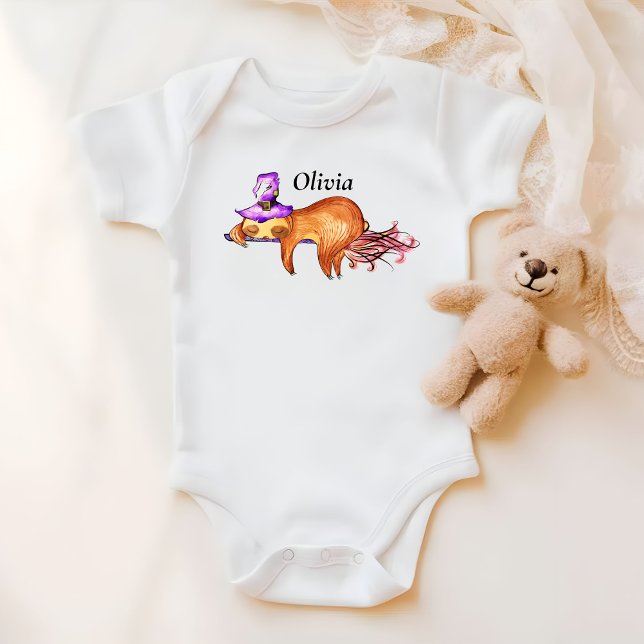Body Para Bebé Funny Flying Sloth Witch Baby Bodysuit (Subido por el creador)