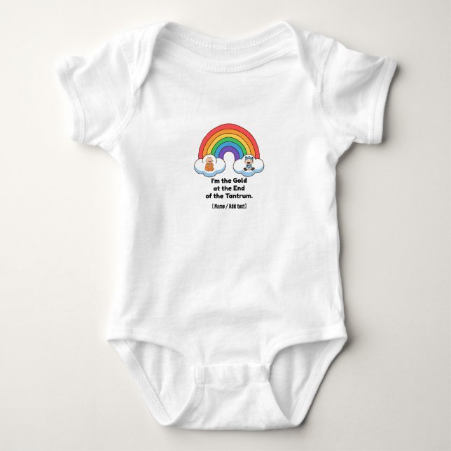 Body Para Bebé Funny "Gold at the End of the Tantrum" Rainbow Bab (Anverso)