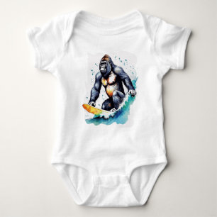 Body Para Bebé Funny gorilla surfing