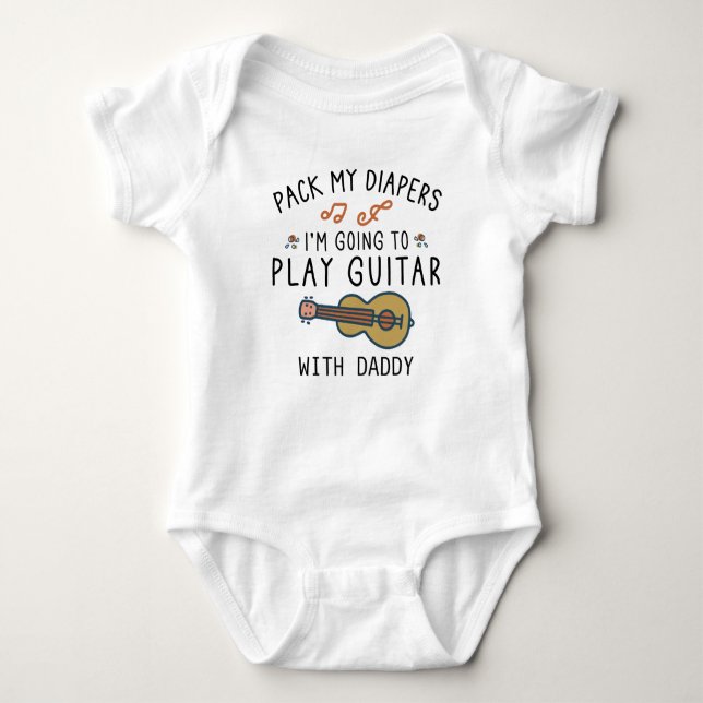Body Para Bebé Funny Guitar Dad | Guay Guitar Player (Anverso)
