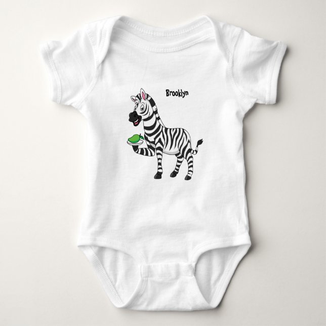 Body Para Bebé Funny ilustracion de personalizado de cebra (Anverso)