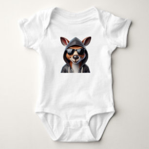 BODY PARA BEBÉ FUNNY KANGAROO EN HOODIE