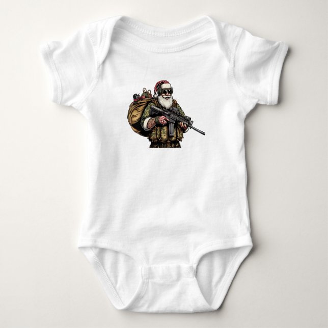 Body Para Bebé Funny Military/Navidades Santa (Anverso)