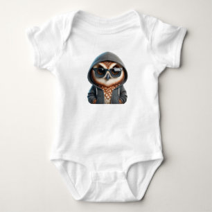 BODY PARA BEBÉ FUNNY OWL EN HOODIE