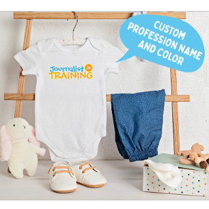Body Para Bebé Funny Personalizado Profesión Nombre Naranja azul