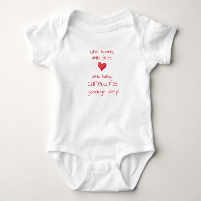 Body Para Bebé Funny Personalized Baby Gift, Hello Baby  (Anverso)